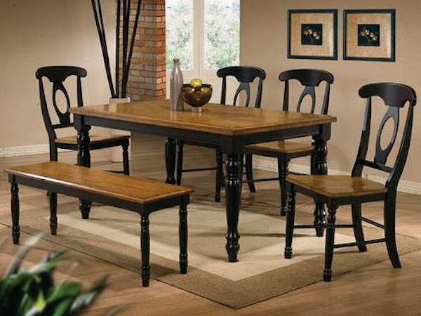 6 Piece Dining Table, Chair and Bench Set