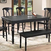 Transitional 60" Turned Post Leg Table