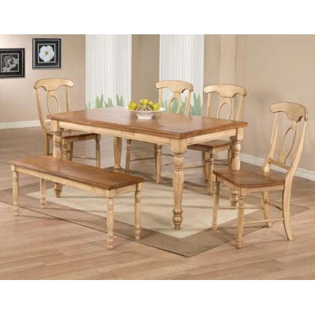 6 Piece Dining Table, Chair and Bench Set