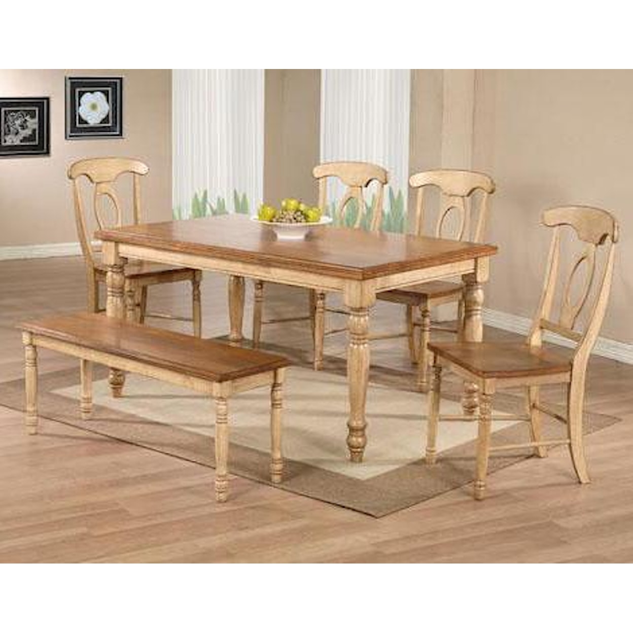 Winners Only Quails Run 6 Piece Dining Table, Chair and Bench Set