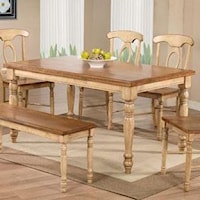 Transitional 60" Turned Post Leg Table