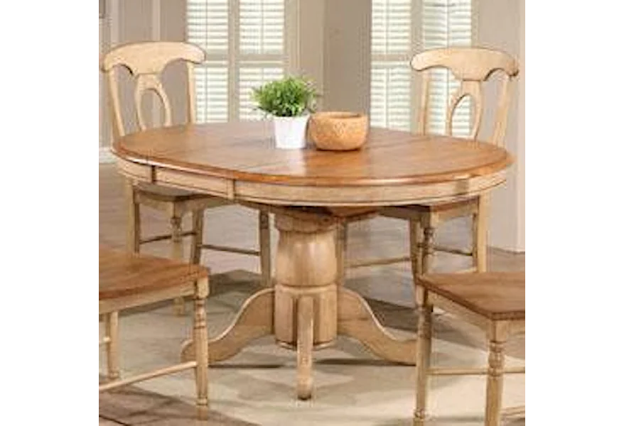 Quails Run 57" Round Pedestal Table by Winners Only at Sheely's Furniture & Appliance