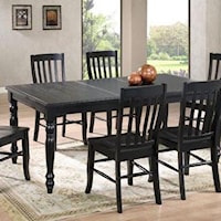 Transitional Rectangular Leg Table with Turned Legs