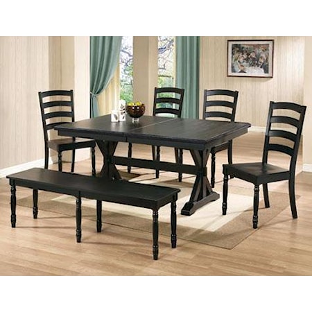 6 Piece Dining Table, Chair and Bench Set