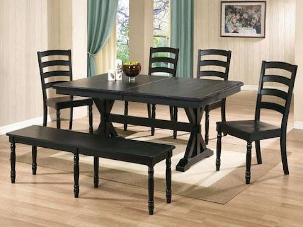 6 Piece Dining Table, Chair and Bench Set