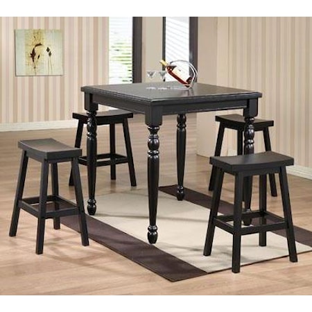 5 Piece Tall Table and Barstool Set