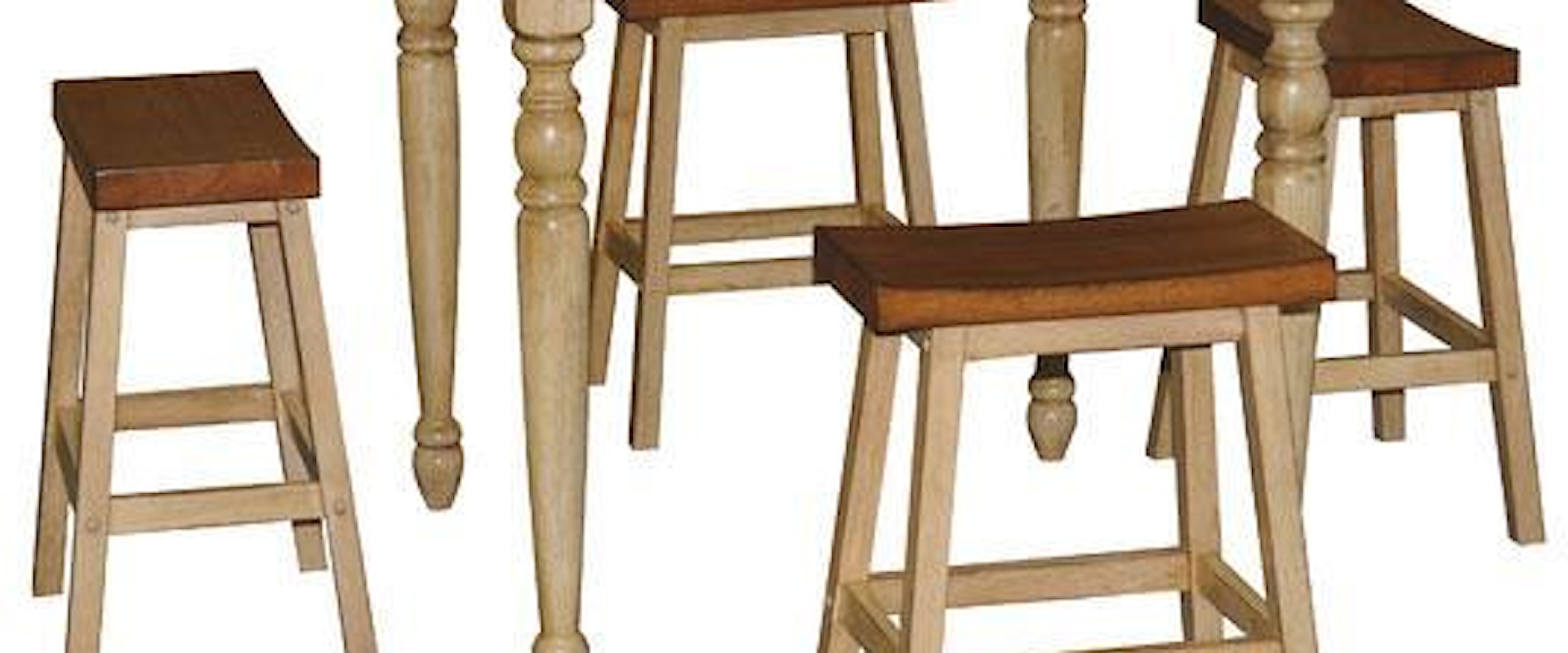 5 Piece Square Tall Table and Saddle Barstool Set