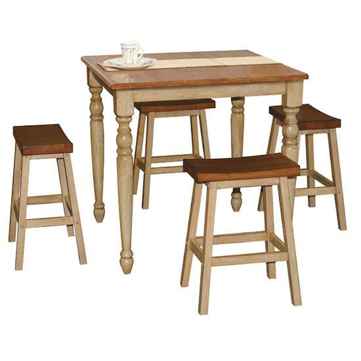 Winners Only Quails Run 5 Piece Tall Table and Barstool Set