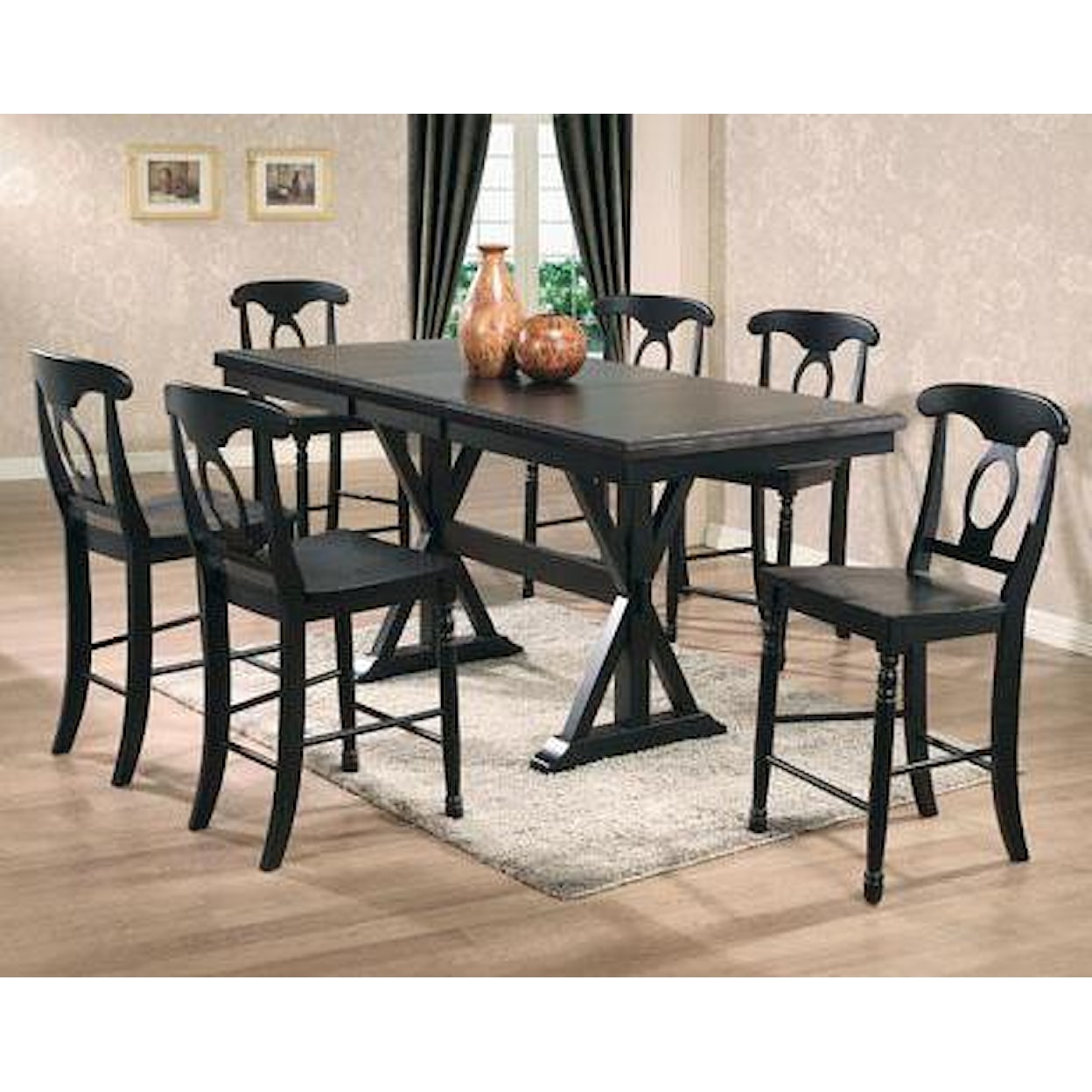 Winners Only Quails Run 7 Piece Tall Table with Barstools