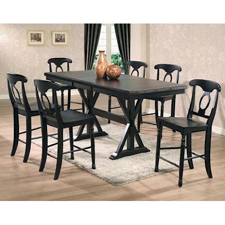 7 Piece Tall Table with Barstools