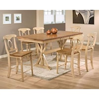 7 Piece Tall Table with Napoleon Barstools