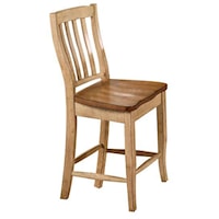 Transitional Barstool with Slat Back