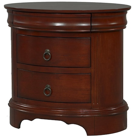 3-Drawer Oval Nightstand
