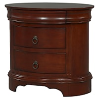 Traditional 3-Drawer Oval Nightstand