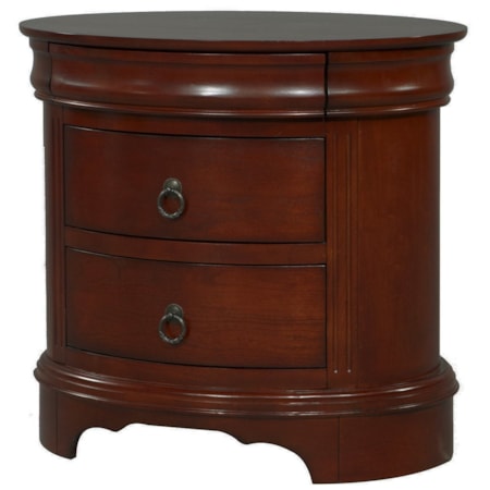 3-Drawer Oval Nightstand