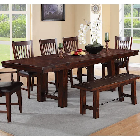 Transitional Trestle Table with Turnbuckle Detail
