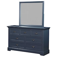 Casual 7-Drawer Dresser and Mirror Set