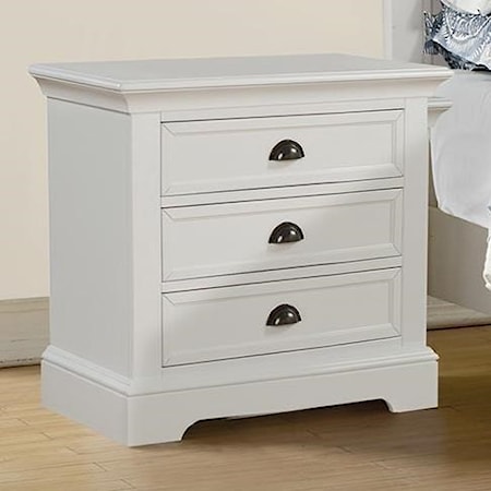 Casual 3-Drawer Nightstand