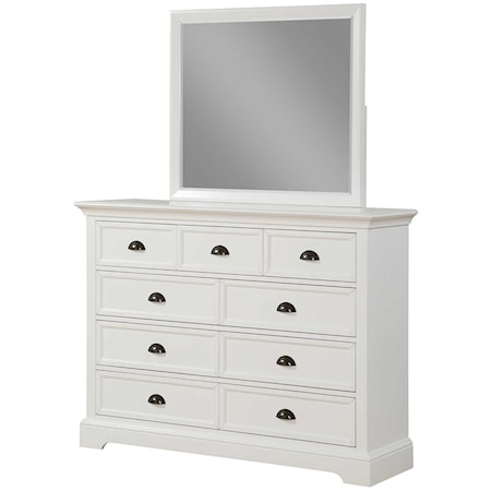 Dresser and Mirror Set