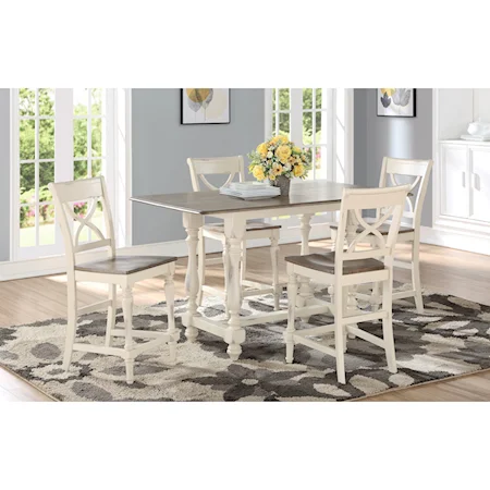 Casual Counter Height Table and Chair Set