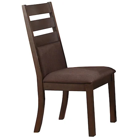 Transitional Cushioned Ladder Back Side Chair