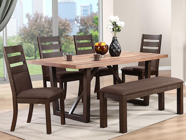 6-Piece Dining Set with Bench