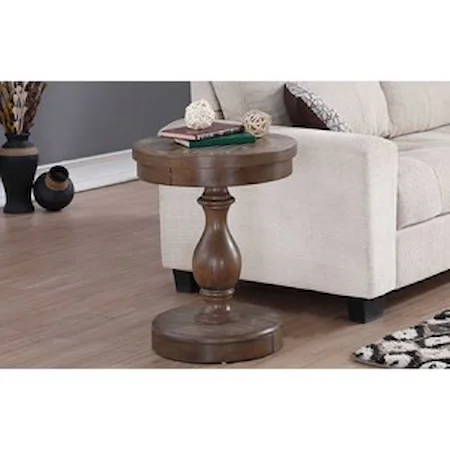 Transitional Round End Table