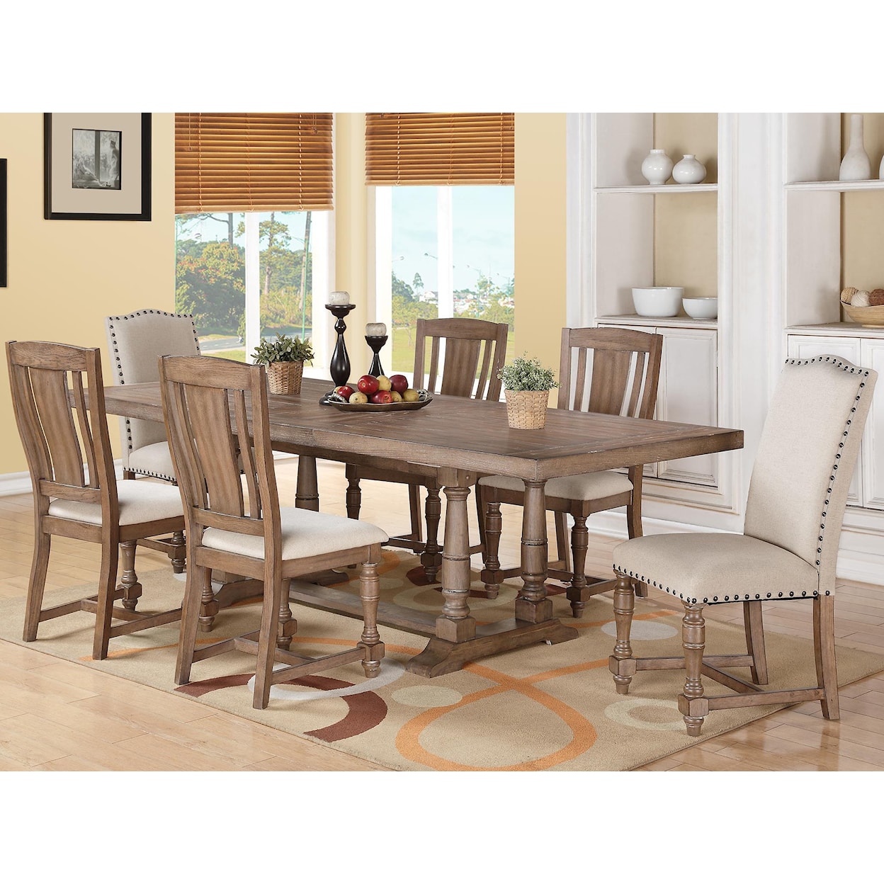 Winners Only Xcalibur 7-Piece Trestle Dining Set