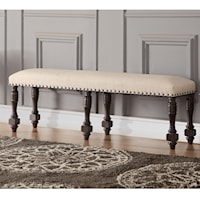 Transitional Upholstered Bench with Nailhead Trim