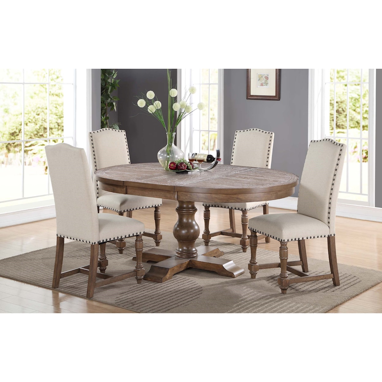 Winners Only Xcalibur DX14866G Round Pedestal Table with 18