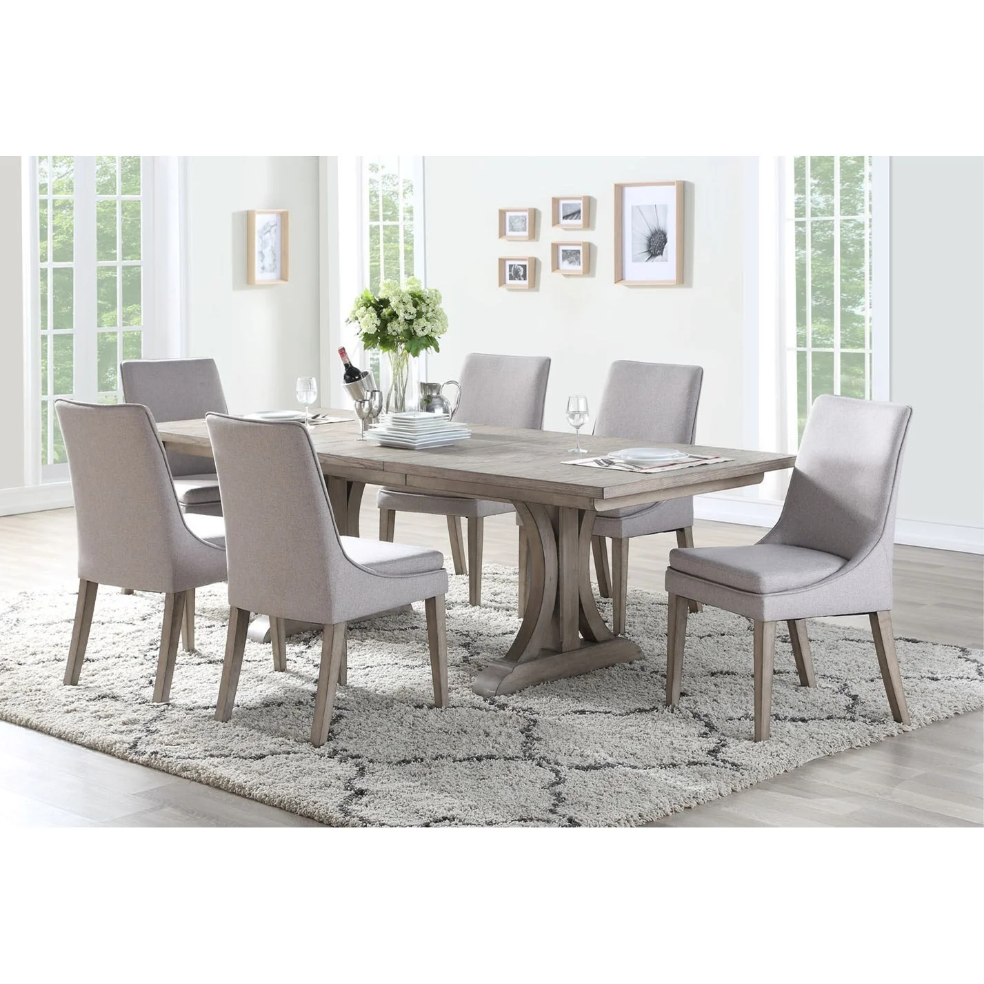 Xena DX3451Sx6+DX34096x1 Transitional 7Piece Dining Set Sadler's