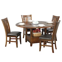 Traditional 5-Piece Dining Table Set