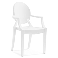 Set of 5 Acrylic Dining Arm Chairs