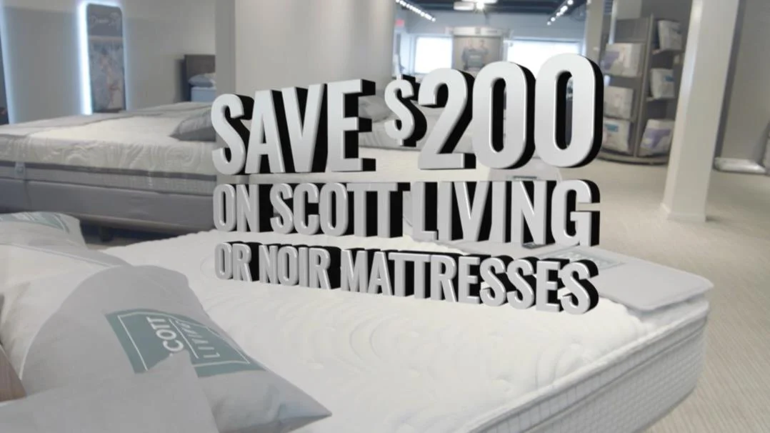 Take 200 Off Scott Living or Noir Mattresses! Dunk & Bright
