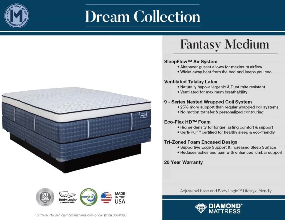 Diamond Dream Fantasy Medium Mattress Collection