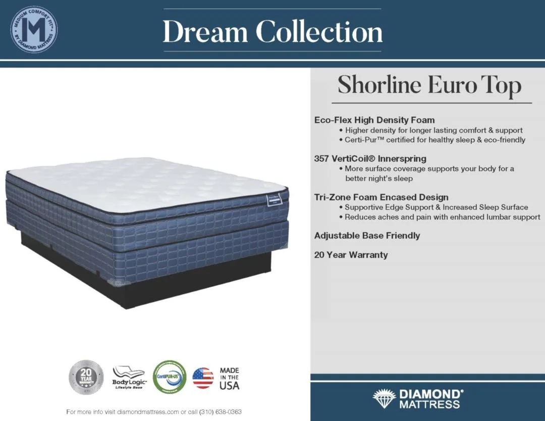 Diamond Dream Shoreline Euro Top Mattress Collection