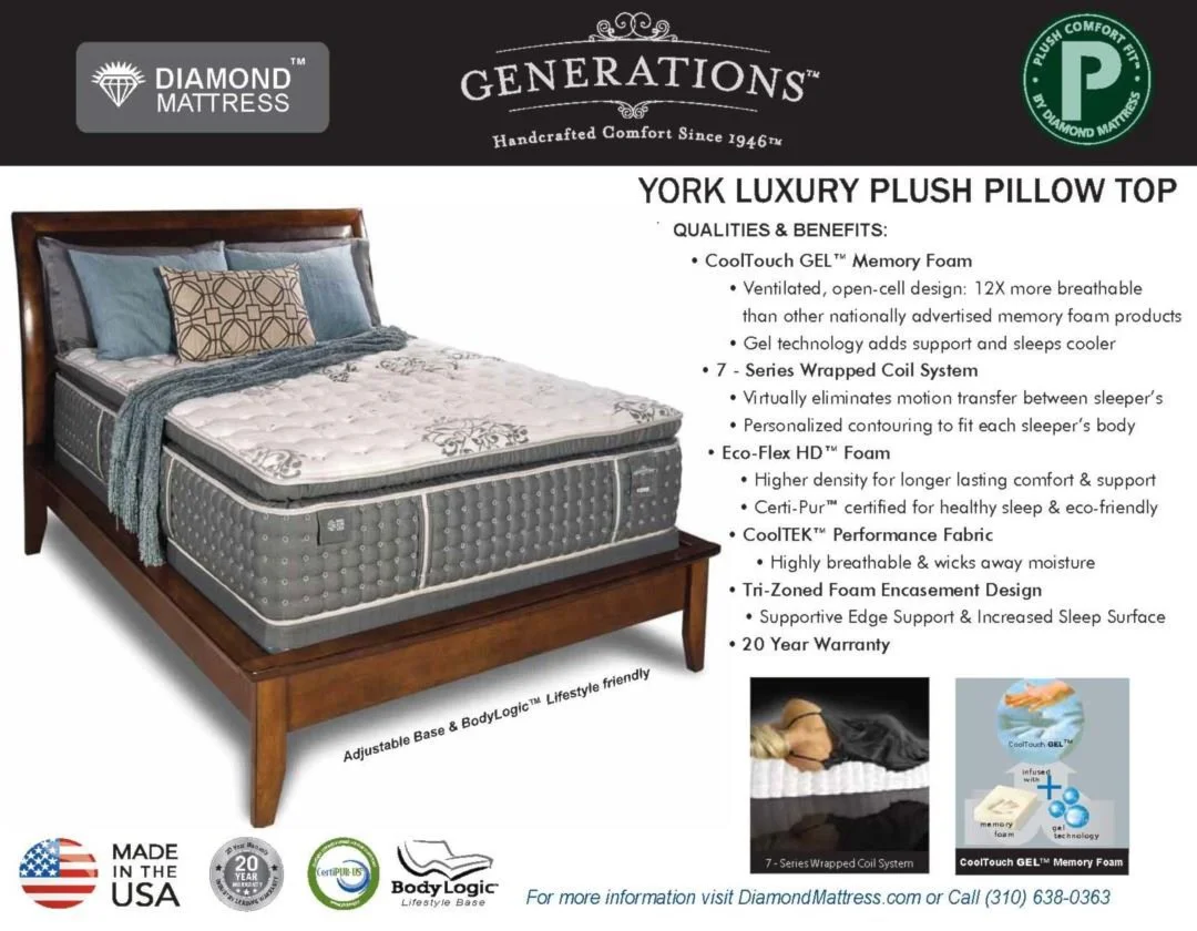 Diamond York Plush Pillow Top Mattress Collection