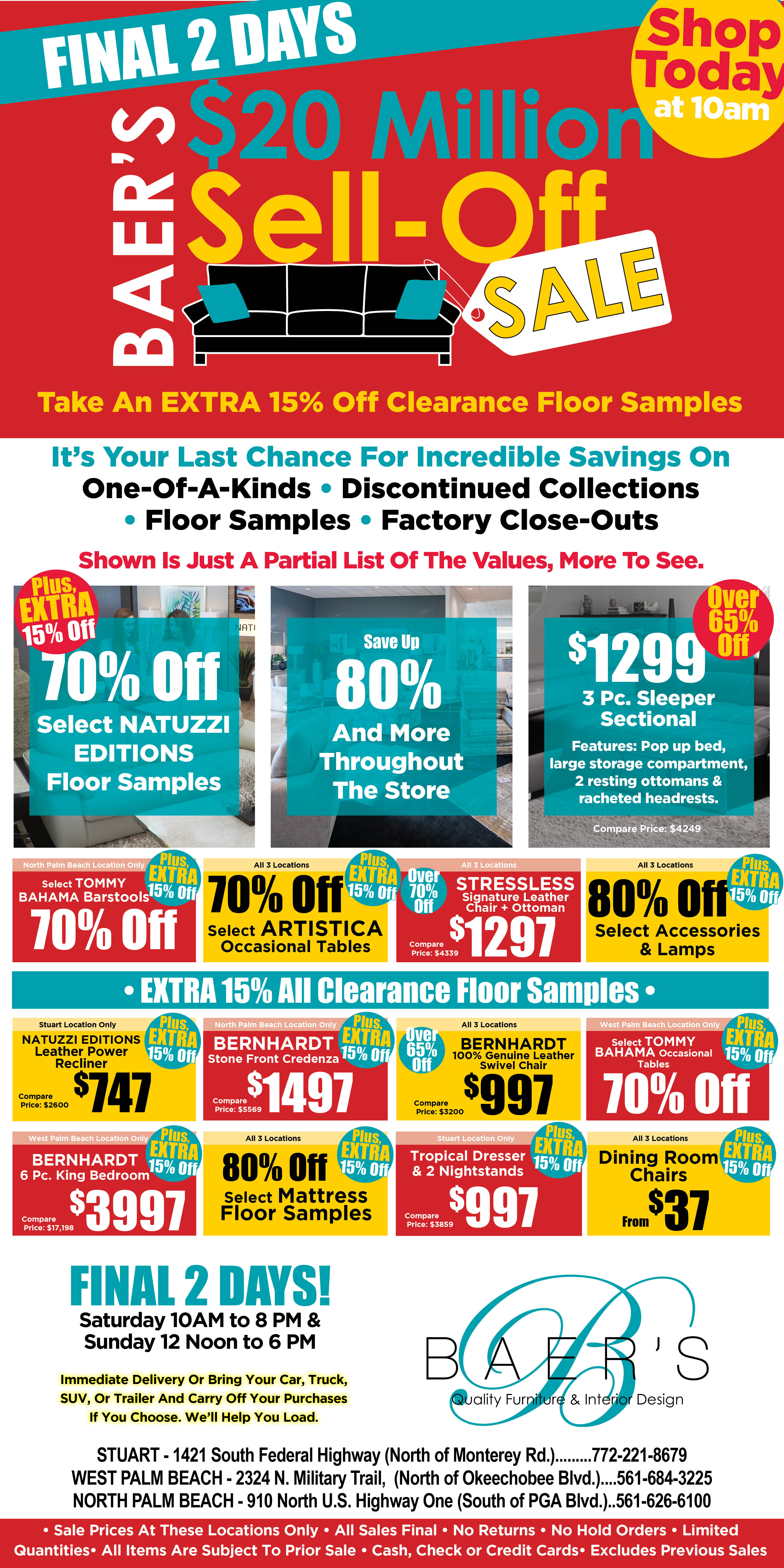 Baers clearance deals center