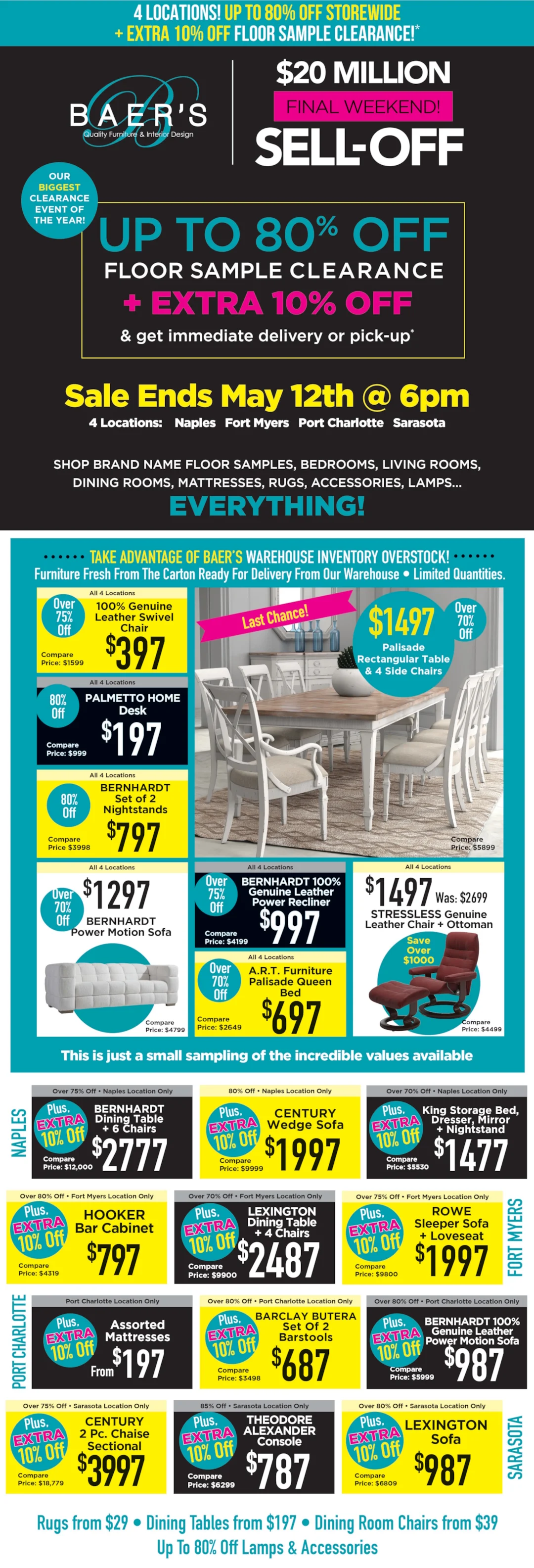 20 Million SellOff Baer's Furniture Ft. Lauderdale, Ft. Myers