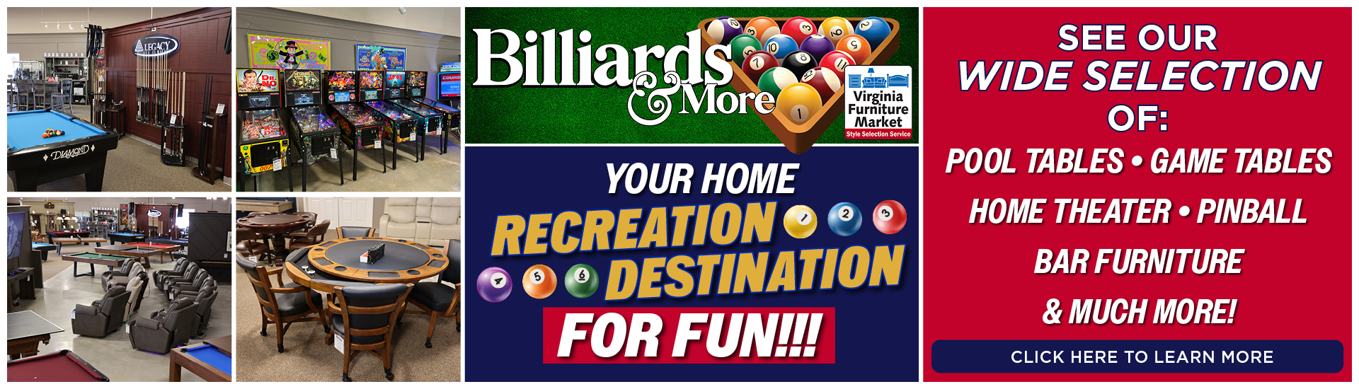 Billiards & More - Your Home Recreation Destination For Fun!