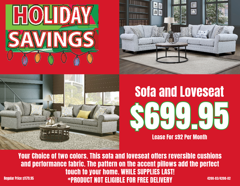 Sofa and Love Seat at remarkably low prices