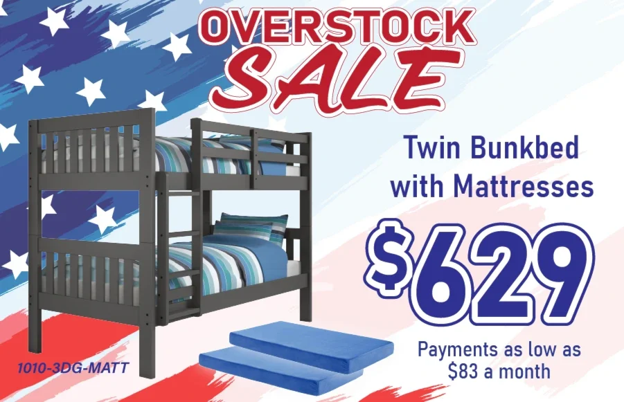 Twin bunkbed with mattress $629