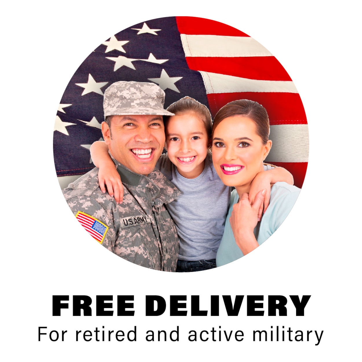 free delivery for retired and active military