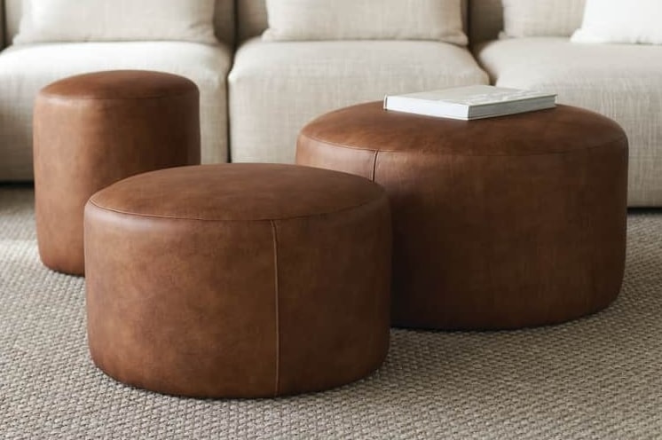 Rowe Cleo Leather Ottomans