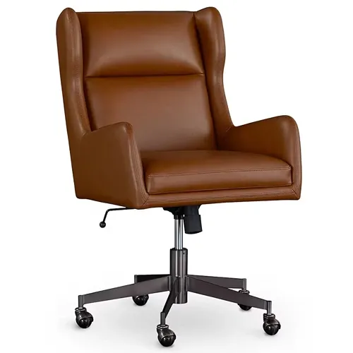 brown leather office chair