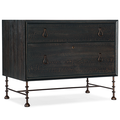 dark wood tone filing cabinet