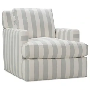 blue and white striped arm chair