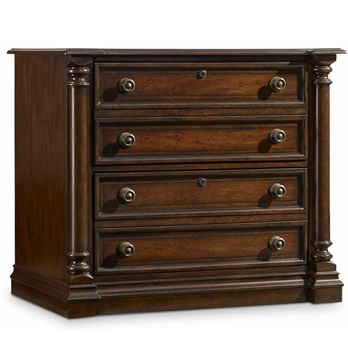 dark wood tone lateral file cabinet
