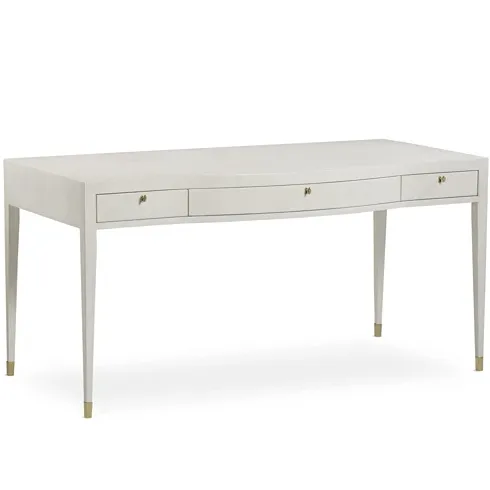 white wood 3-drawer writing desk