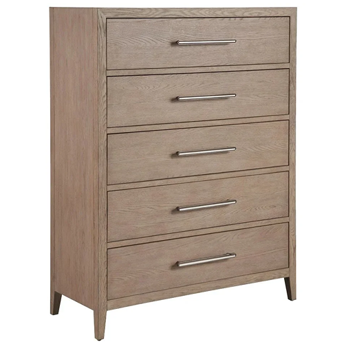 light wood 5-drawer bedroom chest
